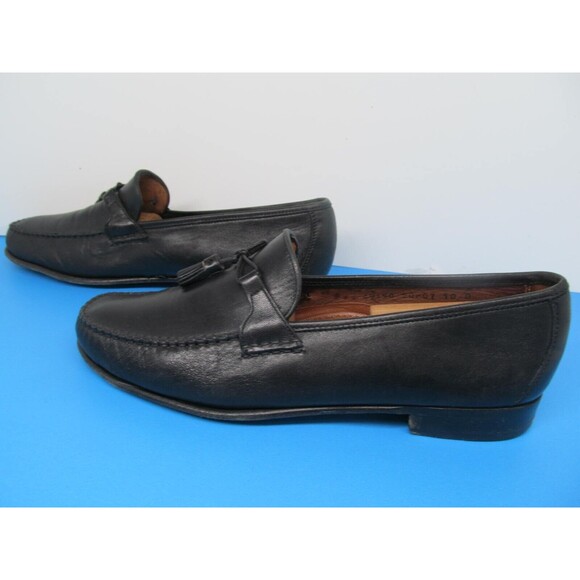 Allen Edmonds Urbino Mens Black Leather Tassel Loafers Size US 10 D Italy